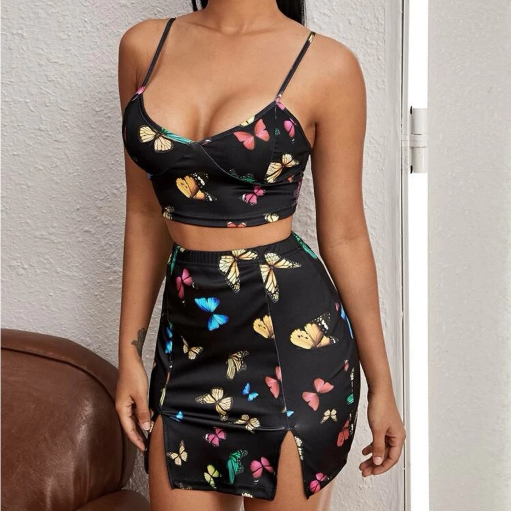 Butterfly Two Piece Set Tank Top & Mini Shirt